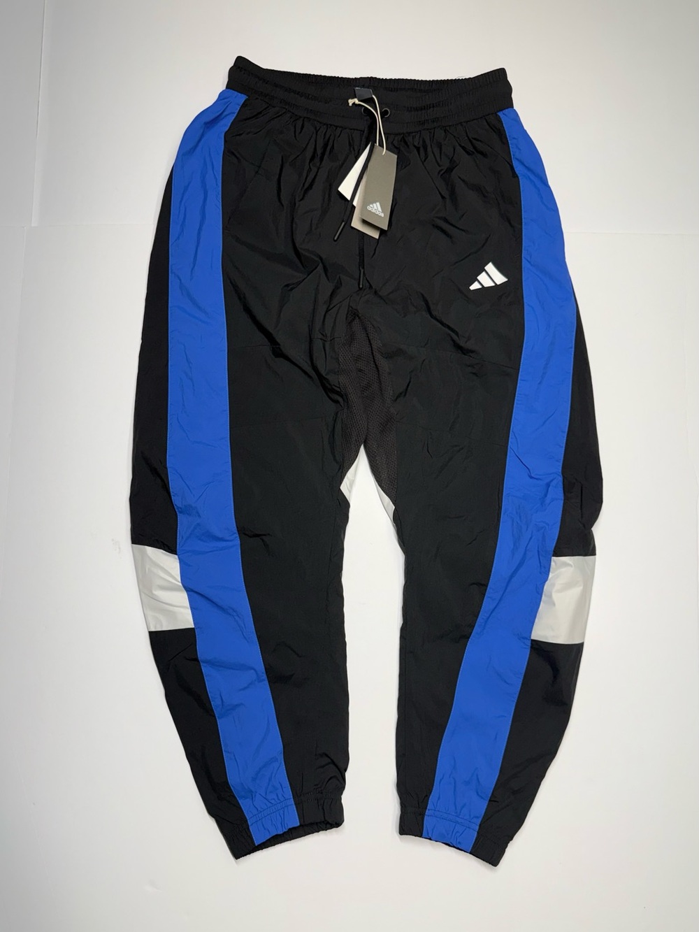 Adidas Windbreaker O Shape Pants Men’s Size M FL3583 Ankle Trapped Blue BlackNWT